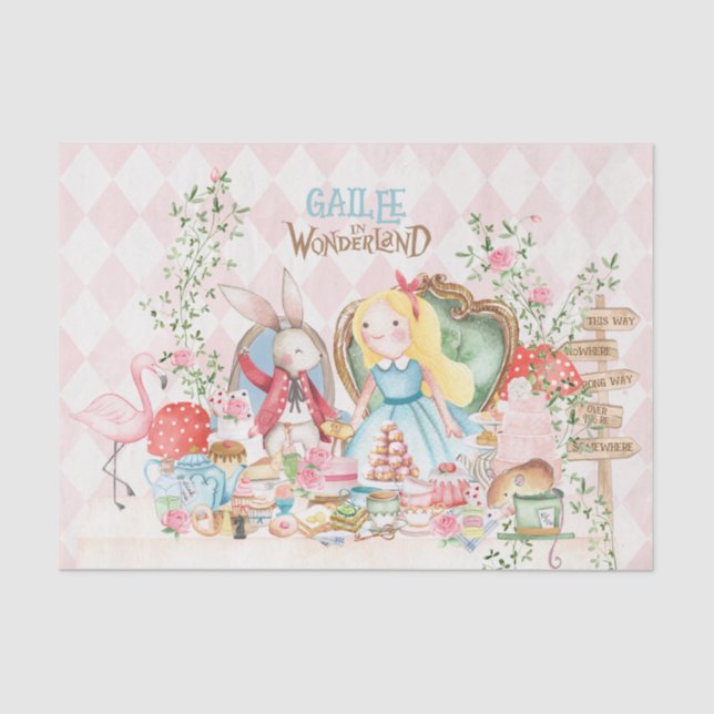 Papier Mousseline Alice Aventures dans Woderland Anniversaire Tea Pa (Recto)
