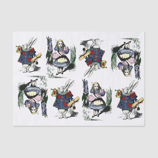 Papier Mousseline Alice classique au pays des merveilles et le lapin (Recto)