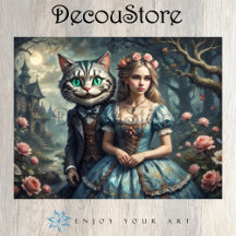 Alice et le Chat du Cheshire Decoupage