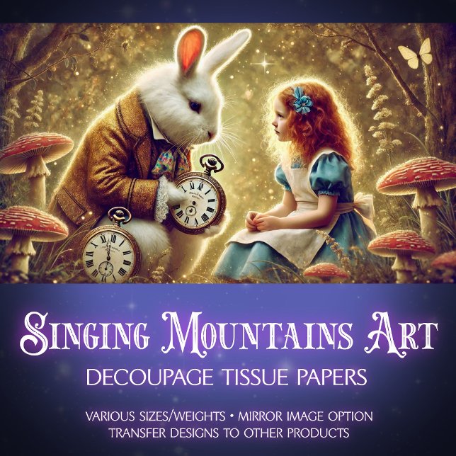Papier Mousseline Alice et White Rabbit Collection Découpage (Créateur téléchargé)