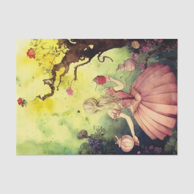 Papier Mousseline Alice lunatique au pays des merveilles (Recto)