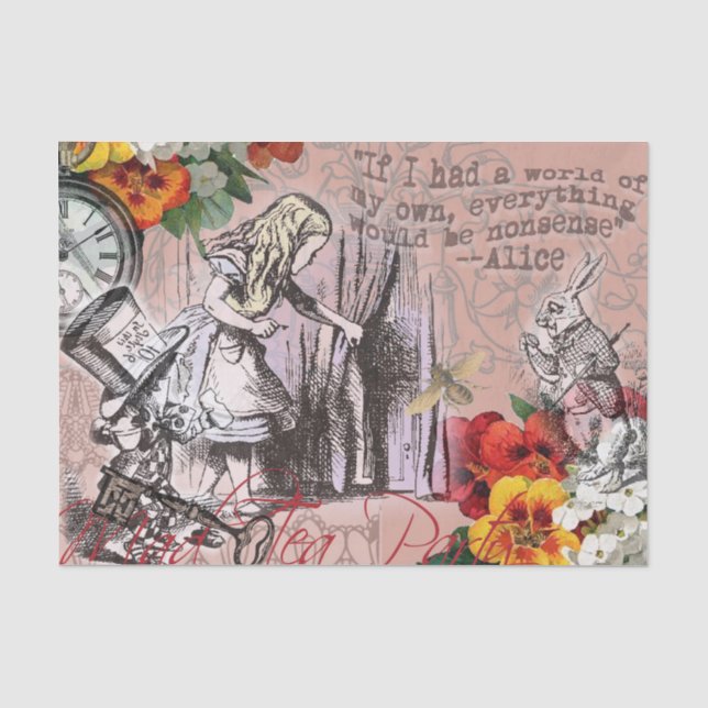 Papier Mousseline Alice rideau absurde merveilleuse (Recto)