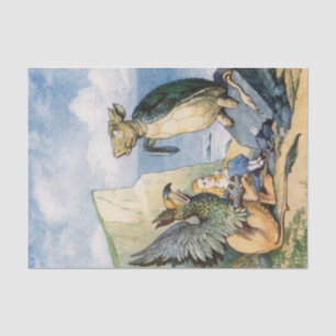 Papier Mousseline Alice vintage au pays des merveilles Découpage de