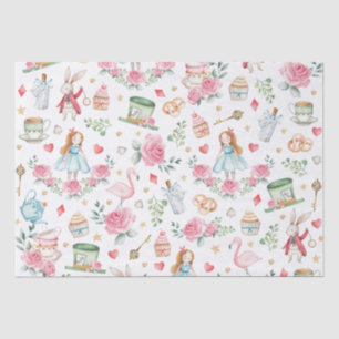 Papier Mousseline Alice Whimsical au pays des merveilles Tea Party D