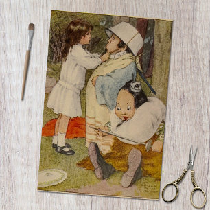 Papier Mousseline Alice's Adventures in Wonderland a Helmet Vintage