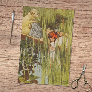 Papier Mousseline Alice's Adventures in Wonderland Bateau Vintage