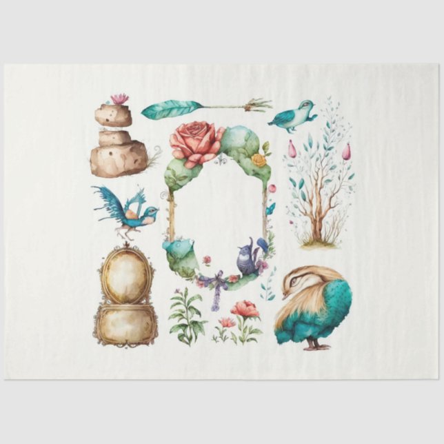 Papier Mousseline Alice's Tea Party Series Design 12 (Recto)