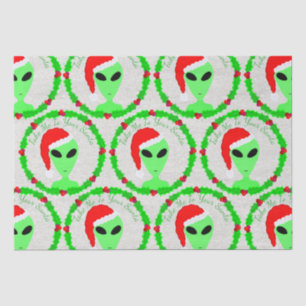 Papier Mousseline Alien Père Noël Holly Wreath Motif Silly Fun LGM
