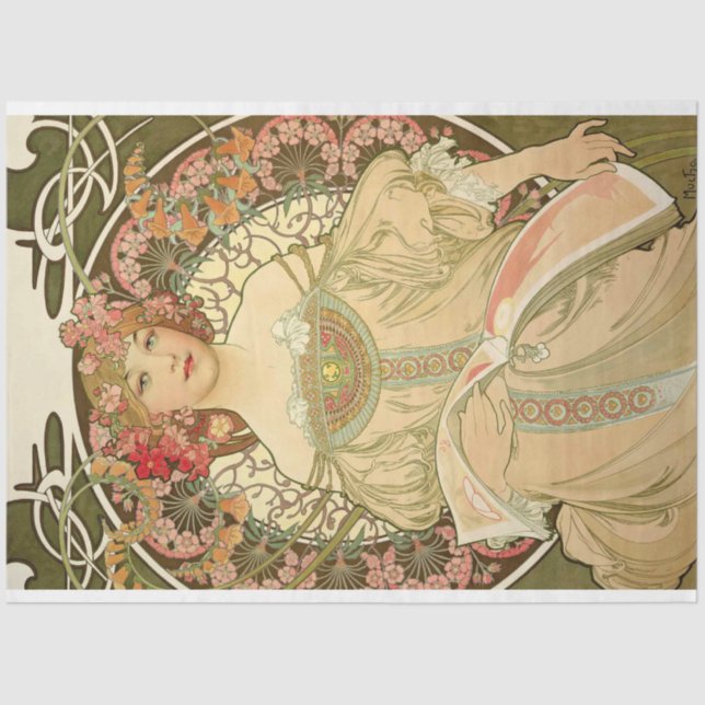 Papier Mousseline Alphonse Mucha Art Déco Déco Art Nouveau (Recto)