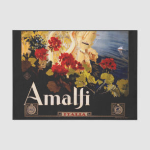Papier Mousseline Amalfi Italie Poster de voyage Graphique d'art