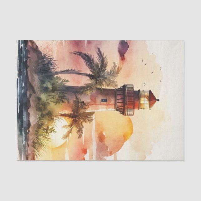 Papier Mousseline Amateurs de phare aquarelle de découpage (Recto)