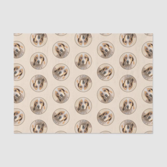 Papier Mousseline American Anglais Conhound Redtick Peinture Chien (Recto)