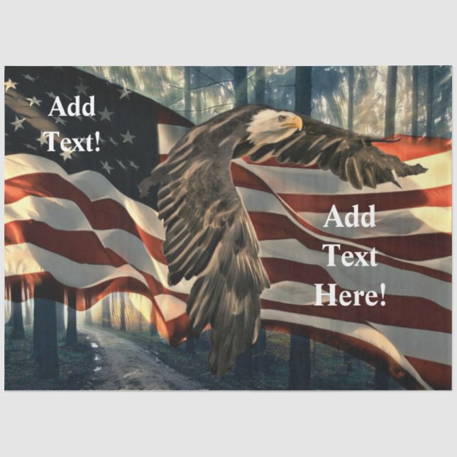 Papier Mousseline American Bald Eagle Maison De La Brave Tissue Pape (Recto)