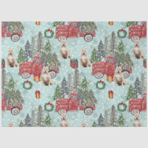Papier Mousseline American bully dog Red Christmas Truck Festive