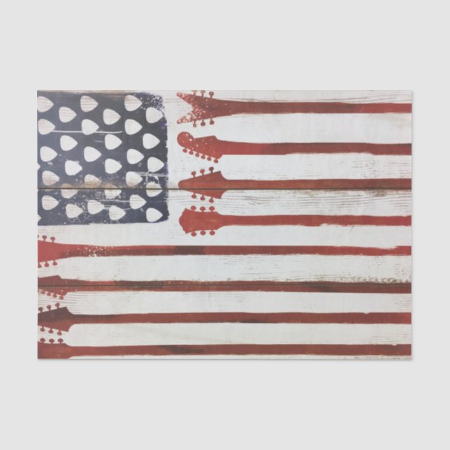Papier Mousseline American Flag patriotique guitare thème musical (Recto)