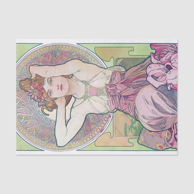 Papier Mousseline Améthyste (quatre bijoux), Alphonse Mucha (Recto)