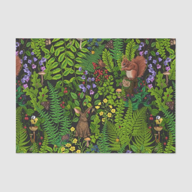 Papier Mousseline Amimies et plantes des bois (Recto)