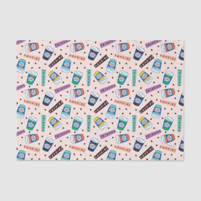 Papier Mousseline AMIS™ | Central Perk Vibrant Motif café (Recto)