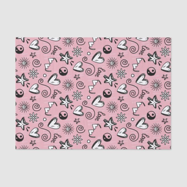 Papier Mousseline Amour Cool Ado Dessin Animé Saint Valentin (Recto)