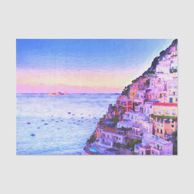 Papier Mousseline Amour De Positano Italie Coucher De Soleil (Recto)