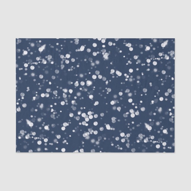 Papier Mousseline Amour et lumière | Jovely Navy Blue Bokeh Hanoukka (Recto)