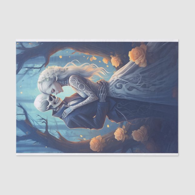 Papier Mousseline Amour Éternel, Âmes Inséparables, Amateurs Gothiqu (Recto)