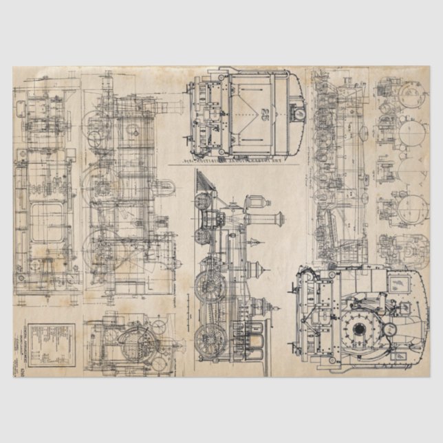 Papier Mousseline Amour locomotif (Recto)
