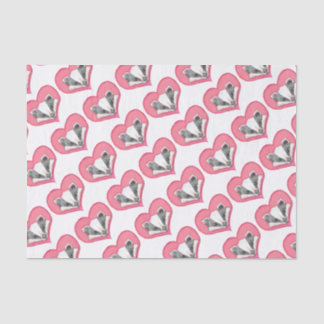 Papier Mousseline Amour mignon de rose de coeur d'animal sauvage de