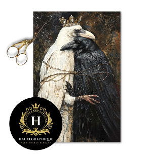 Papier Mousseline Amoureux de corbeaux couronnés Découpage gothique