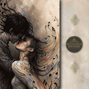 Papier Mousseline Amoureux romantiques avec musique fluide découpage