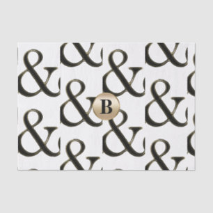 Papier Mousseline Ampersand Moderne Monogramme Personnalisé