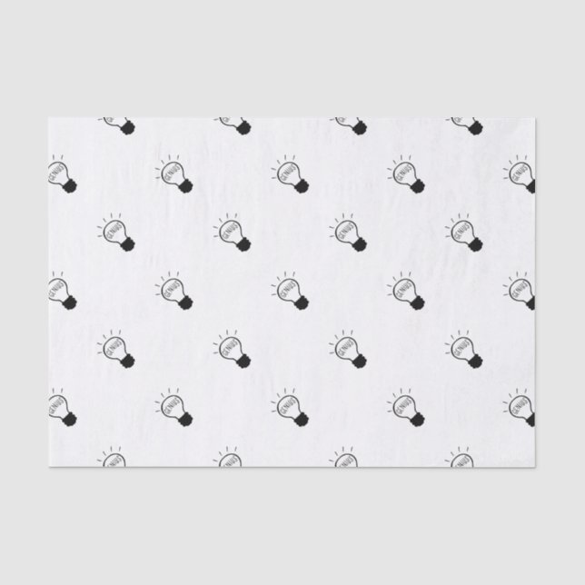 Papier Mousseline Ampoule en noir et blanc (Recto)