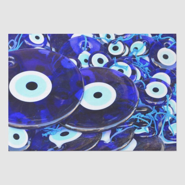 Papier Mousseline Amulettes des yeux bleus (Recto)