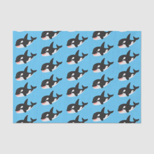 Papier Mousseline Amusante baleine orque mignonne dessin animé