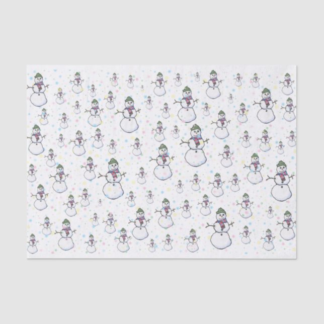 Papier Mousseline Amusement, mignon, et bonhommes de neige et (Recto)