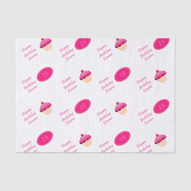 Papier Mousseline Amusement, petit gâteau rose lumineux tout (Recto)