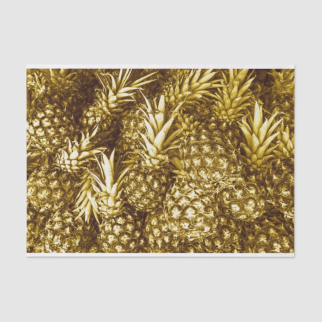 Papier Mousseline Ananas d'or luxueux (Recto)