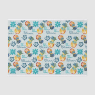 Papier Mousseline Ananas hawaïen et Hibiscus Mele Kalikimaka 2