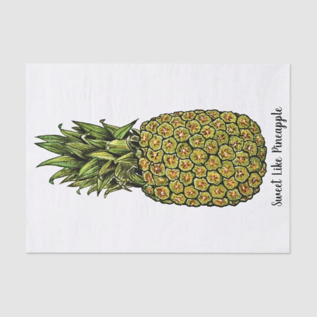 Papier Mousseline Ananas mignon d'art d'aquarelle (Recto)