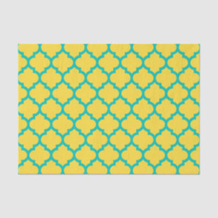 Papier Mousseline Ananas Turquoise marocain Quatrefoil Motif #5