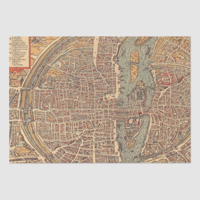 Papier Mousseline Ancien Motif de cartes (Recto)