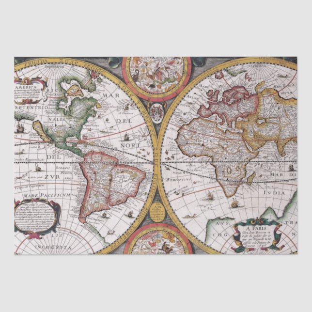 Papier Mousseline Ancien Motif de cartes (Recto)