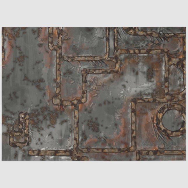 Papier Mousseline Ancien mur métallique B (Recto)