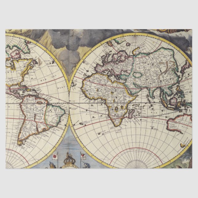 Papier Mousseline Ancienne carte série 1 Design 5 (Recto)