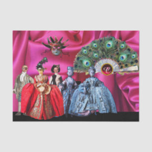 PAPIER MOUSSELINE ANCIENS PETITS ITALIENS, MASQUÉRADE DE FÊTE