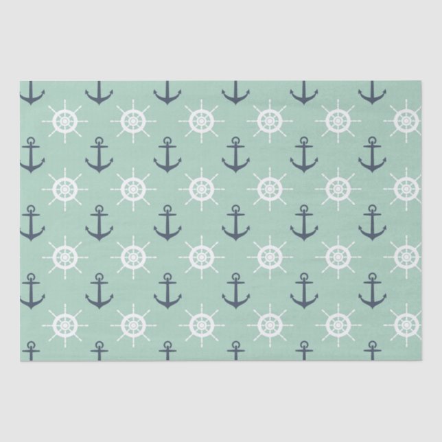 Papier Mousseline Ancres nautiques et Helms (Recto)
