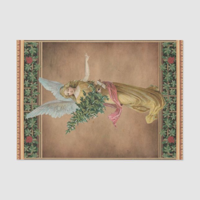 Papier Mousseline Ange de Noël avec un papier de tissus d'arbre (Recto)