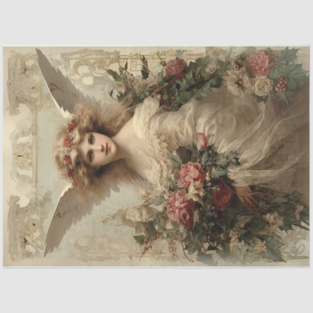 Papier Mousseline Ange de Noël céleste (Recto)