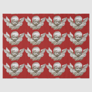 Papier Mousseline ANGE DE RENAISSANCE FLORENTINE Noël rouge