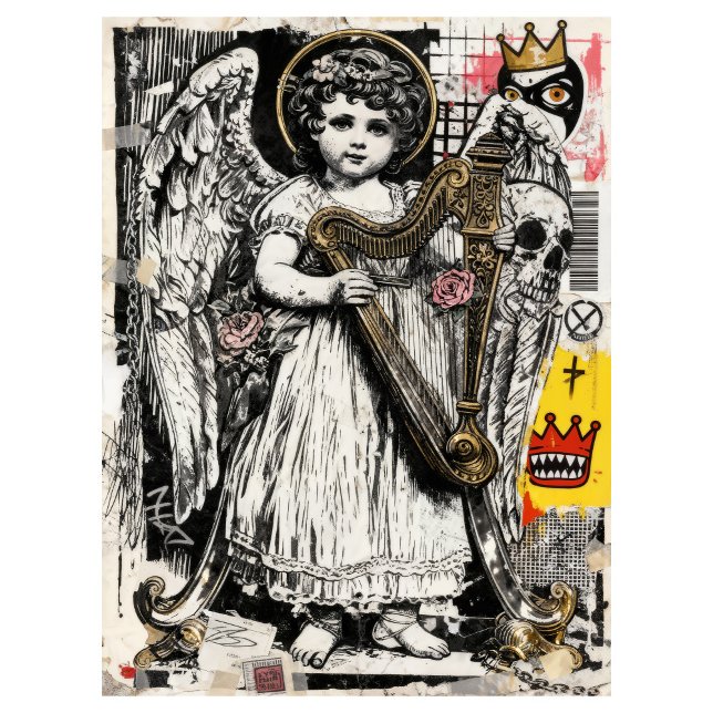 Papier Mousseline Angel Decoupage Tissue Paper Street Art Collage (This is a mockup image, your design may appear larger/smaller depending on size ordered.)